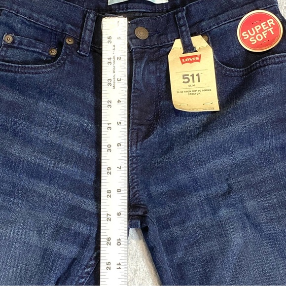 Levi's 511 Jeans Womens Sz 14R W27 L27 Dark Blue Slim Stretch Mid Rise Denim NWT - Picture 15 of 16